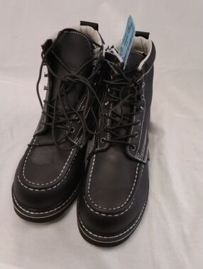Men's Black Lace-Up Work Boots